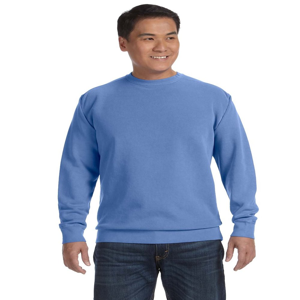 Adult Crew-Neck Blended Sweatshirt (Flo Blue PgmDye) (3X-Large)