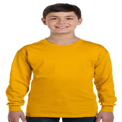 Gildan Boys Heavy Cotton Long-Sleeve T-Shirt(G540B)-Gold-XL
