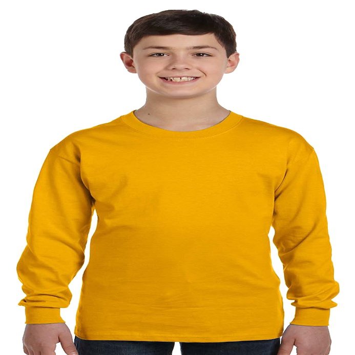 Gildan Boys Heavy Cotton Long-Sleeve T-Shirt(G540B)-Gold-XL