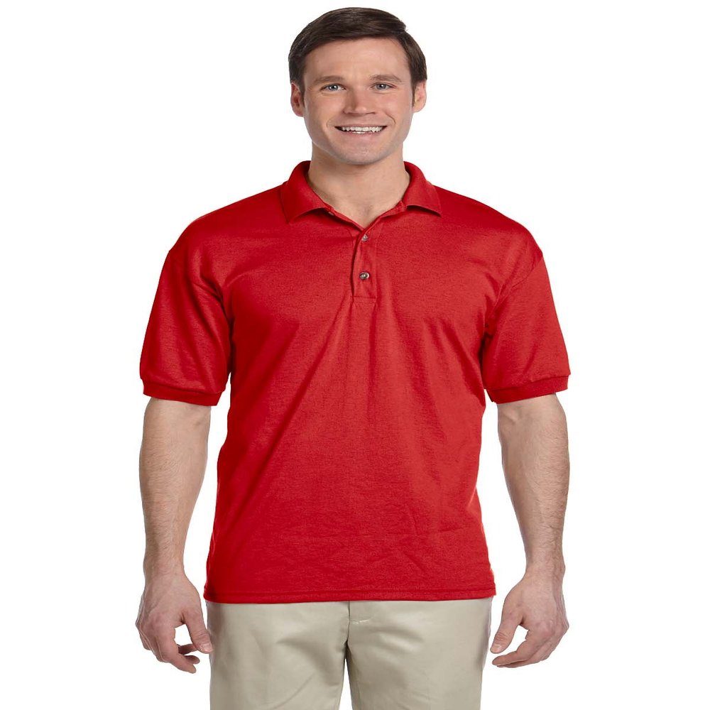 Gildan Mens 5.6 oz. DryBlend 50/50 Jersey Polo G880 -RED L