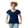Gildan Womens 4.5 oz. SoftStyle Junior Fit V-Neck T-Shirt G64VL -NAVY M view 1
