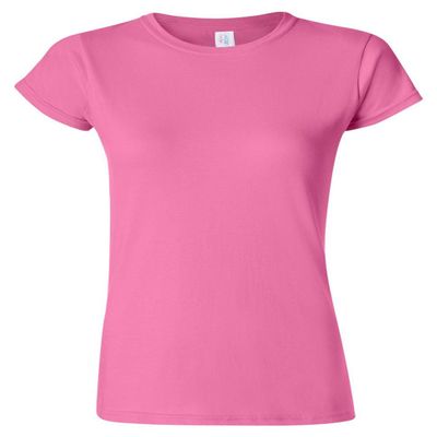 Gildan Junior Girls Softstyle t-Shirt. (Azalea) (Small)