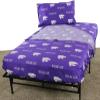 College Covers Everything Comfy Kansas State Wildcats Full Sized 4 Piece Sheet Set, Team Color Background, 1 Flat Sheet, 1 Fitted Sheet, 2 Pillowcases view 2