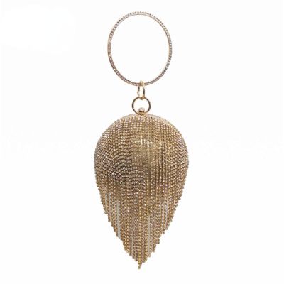 BIHOOA Dinner Shiny Clutch Multicolor Tassel