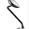 Ergotec M-88L Bicycle Rearview Mirror, Longarm Small Mirror 111 x 52 mm ensures optimal rearward visibility, Left and Right Hand Assembly, Aluminum, 360 Rotation, Sandblasted Black view 3