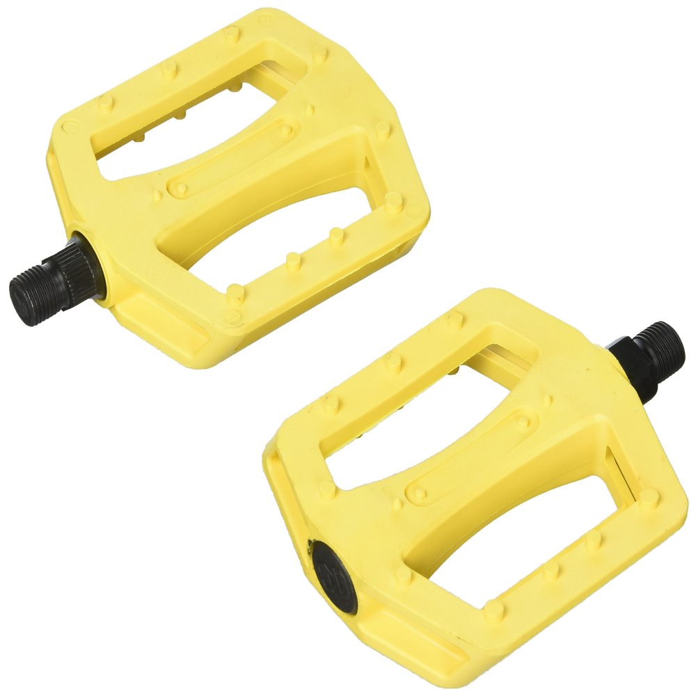 Big Roc 57PCK745Y Bike Pedal, 100 x 105mm, 9/16" Yellow Steel Nylon