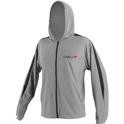 O'Neill Wetsuits Men's 24-7 Tech Long Sleeve Zip Hoodie, Flint/White, Small