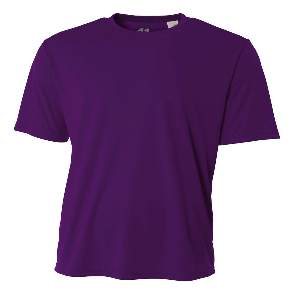 A4 Youth Cooling Performance Crew Short Sleeve T-Shirt, Purple, X-Large