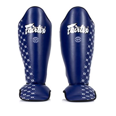 Fairtex SP5 Muay Thai Shin Guards for Men, Women, Kids | Shinguards are Premium, Lightweight & Durable | Extended Protection to Avoid shin splints During Training or Sparring - XLarge,Blue