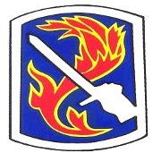 198TH INFANTRY BRIGADE "BRAVE AND BOLD" MILITARY INSIDE WINDOW STICKER:(2 Stickers per order) 3 1/2" X 3"