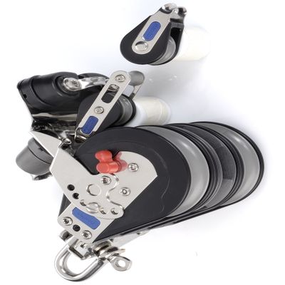 Nautos #92655-Classic line 75 MM Ratchet -Triple Swivel with Double CAM and Two 28 MM Blocks- 75 mm sheave-Long Lasting Characteristics.Sailboat Block