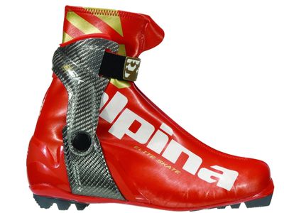 Alpina ESK Elite Series Cross-Country Nordic Skate Boots, Red/Gold, 37