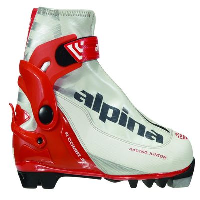 Alpina Junior R Combi Race Series Cross-Country Nordic Ski Boots, Pearl White, 39