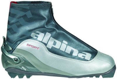 Alpina SCL Sport Series Cross-Country Nordic Classic Ski Boots, Silver/Charcoal, 45