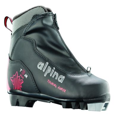 Alpina Junior T5 Plus Cross-Country Nordic Ski Boots, Black/Silver, 30