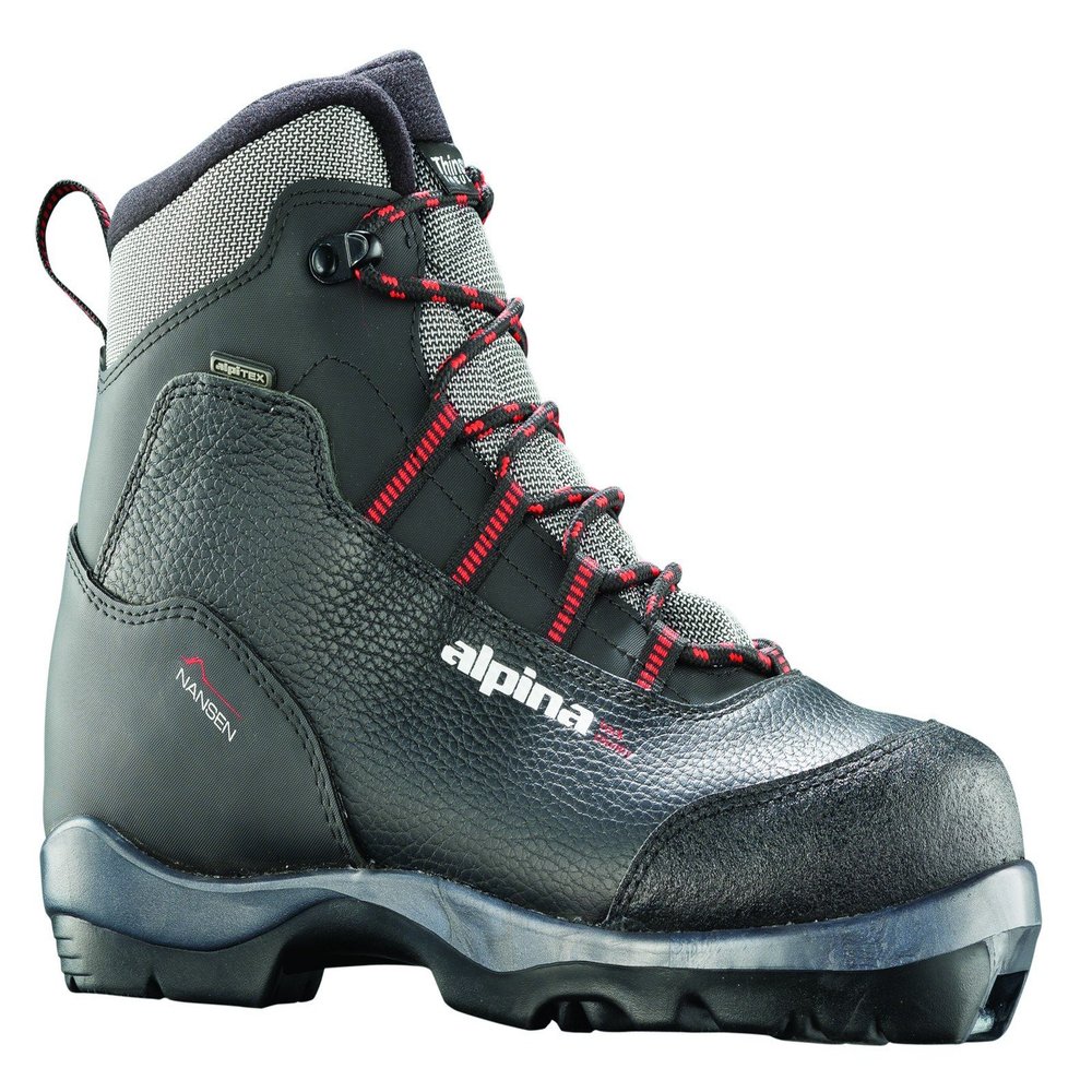 Alpina Nansen Leather Back-Country Nordic Cross-Country Ski Boots, for use with NNN-BC Binding, Black, 37