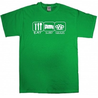 EAT, SLEEP, KNUCKLES BRASS KNUCKLES IRISH GREEN T SHIRT (youth small(6-8))