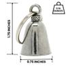 Guardian Bell Charity Love Freedom Gratitude Strength Faith Peace Good Luck Bell w/Keyring & Black Velvet Gift Bag | Motorcycle Bell | Lead-Free Pewter | Made in USA view 3