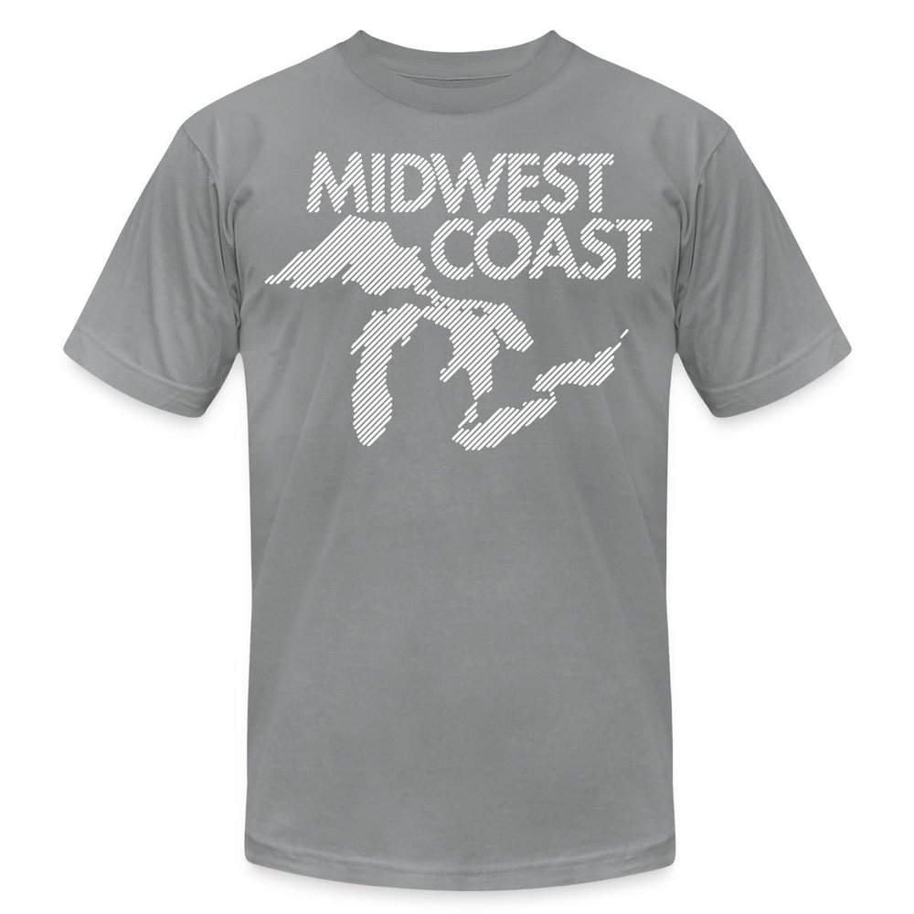 Spreadshirt Midwest Coast - Blue Men's Jersey T-Shirt, 2XL, Slate