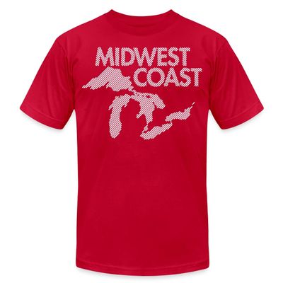 Spreadshirt Midwest Coast - Blue Men's Jersey T-Shirt, 3XL, red