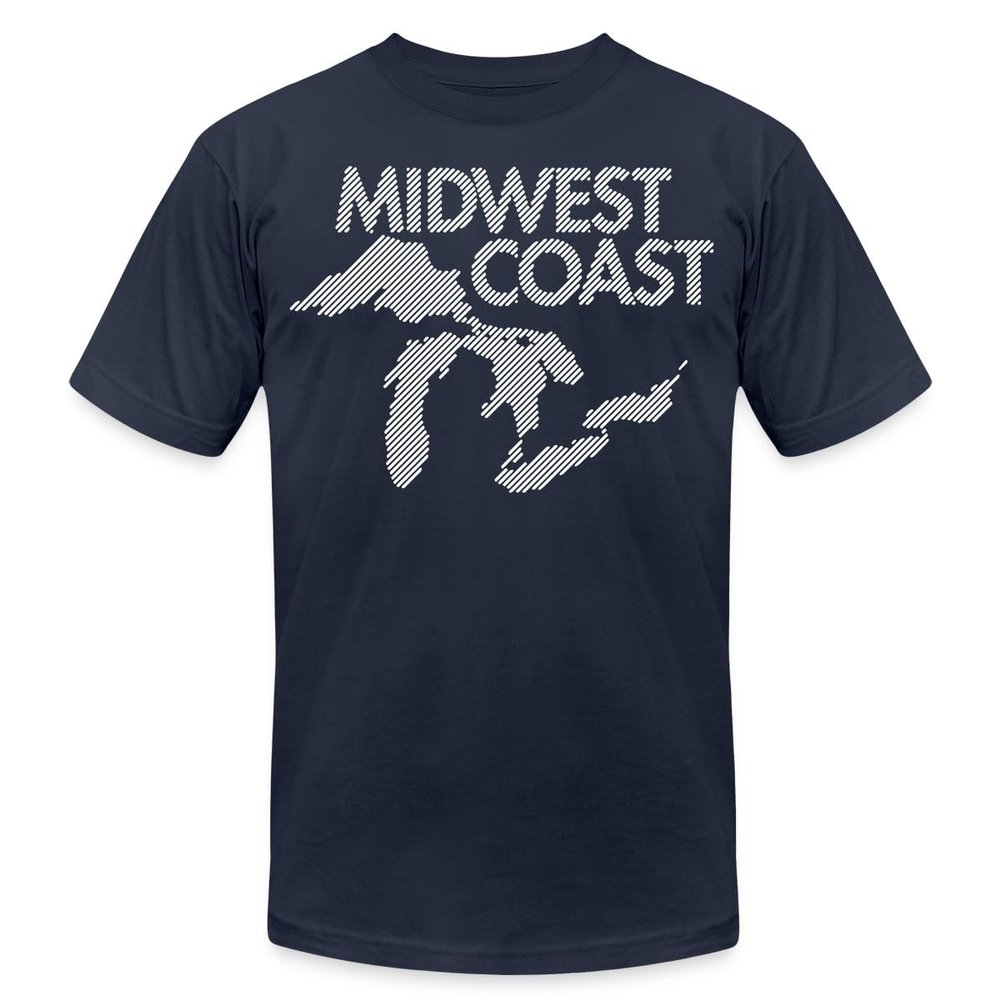 Spreadshirt Midwest Coast - Blue Men's Jersey T-Shirt, XL, Navy