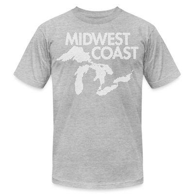 Spreadshirt Midwest Coast - Blue Men's Jersey T-Shirt, S, Heather Gray