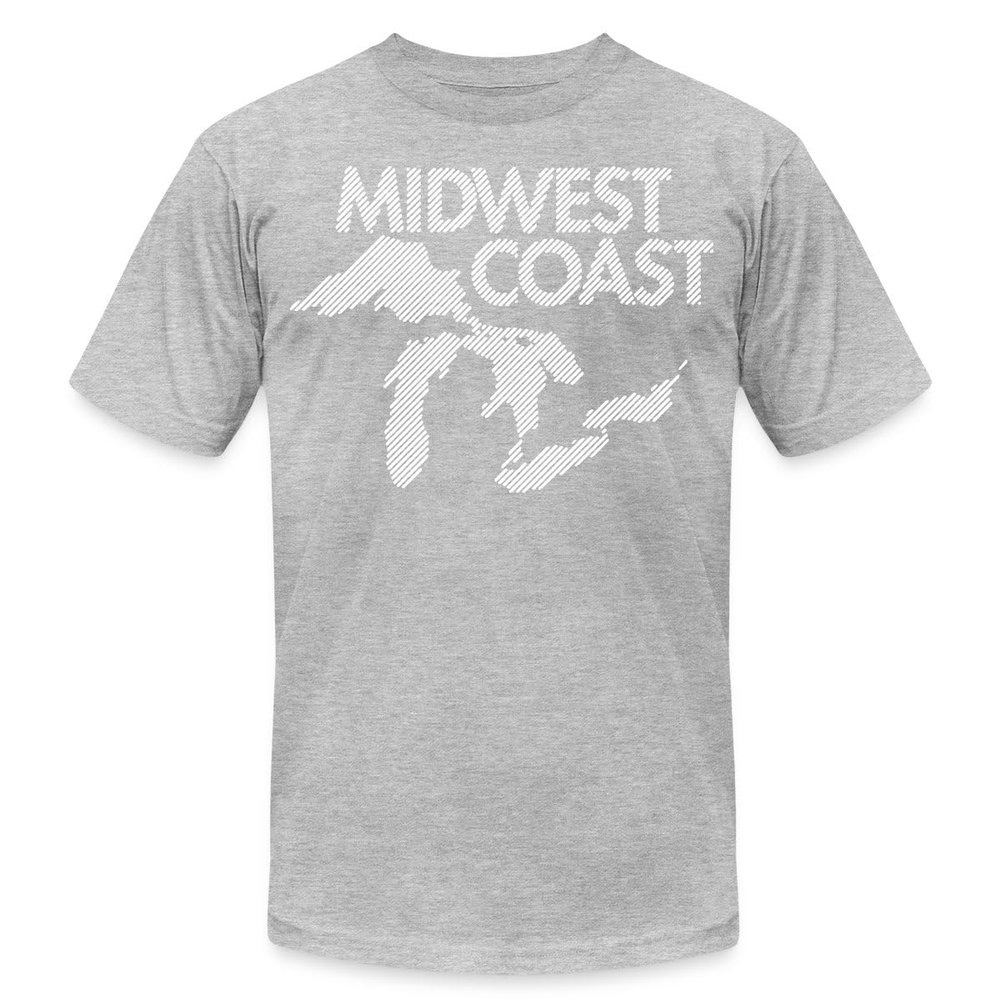 Spreadshirt Midwest Coast - Blue Men's Jersey T-Shirt, S, Heather Gray