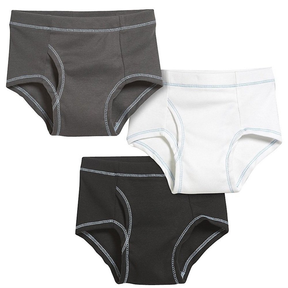 City Threads Made in USA Boys Briefs Underwear in All Cotton - Toddler Underpants - Perfect for Sensitive Skins SPD Sensory Friendly Clothing 3-Pack, Basics, Size 5