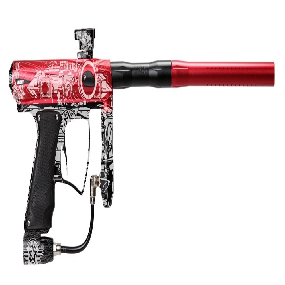 MacDev 2012 Drone DX Paintball Gun w/ Militia 2.0 Laser Engraving - Red