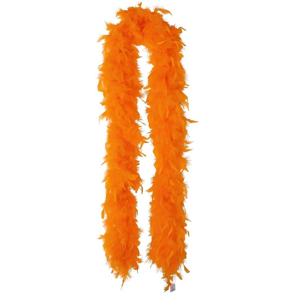 Vibrant Orange Feather Boa - 72" (1 Count) - Ultra Soft & Lightweight - Ideal for Halloween, Costumes, & Festive Occasions