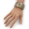 Avalaya Brushed Gun Metal 'Afrikana' Silhouette Cuff Bracelet - up to 18cm Length view 4