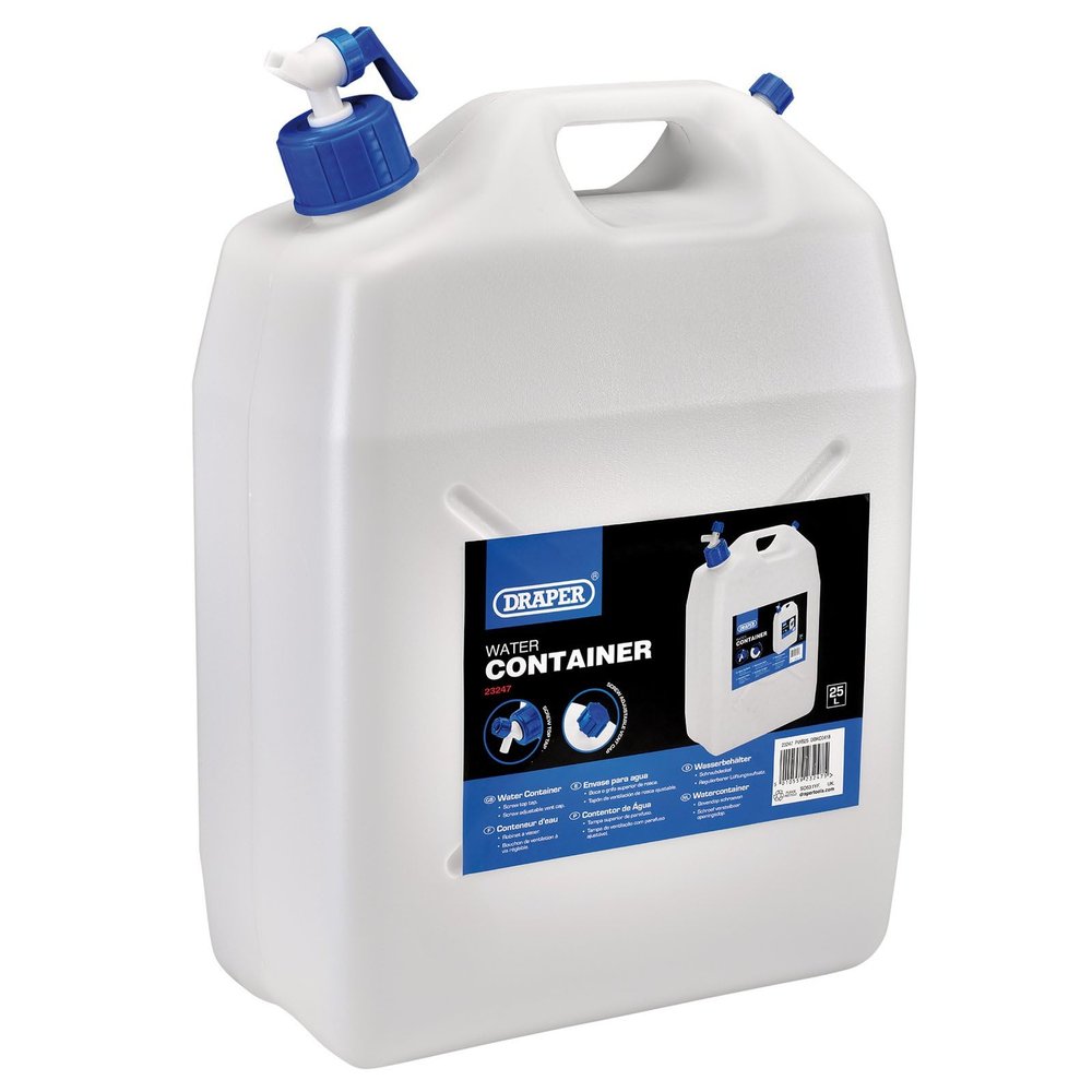 Draper 23247 Water Container with Tap, 25L,Blue
