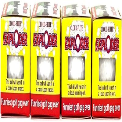 JP Lann Exploding Golf Balls (Sleeve of 4) - Prank Golf Balls That Explode Into A Cloud of White Smoke Upon Impact - Funny Novelty Golf Gag Gift for Golfers