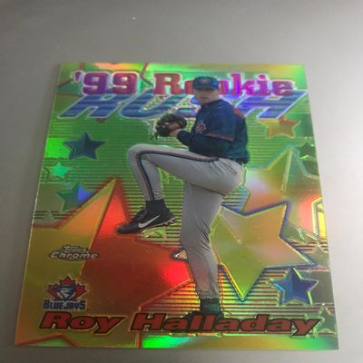 1999 Topps Chrome Roy Halladay Card All Etch Rookie Rush Refractor #AE18! Toronto Blue Jays, Philadelphia Phillies