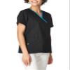 WonderWink Women's Scrubs Charlie 5 Pocket Y-Neck Wrap Top, Black, XX-Small view 1
