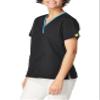 WonderWink Women's Scrubs Charlie 5 Pocket Y-Neck Wrap Top, Black, XX-Small view 2