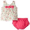 Absorba Baby-Girls Newborn Rosette Two Piece Short Set, Floral, 0-3 Months