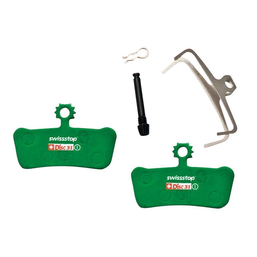 SwissStop Disc C Bicycle Disc Pads Model D31 for Sram Ultimate and Avid Elixir Brake Calipers, Green, Organic
