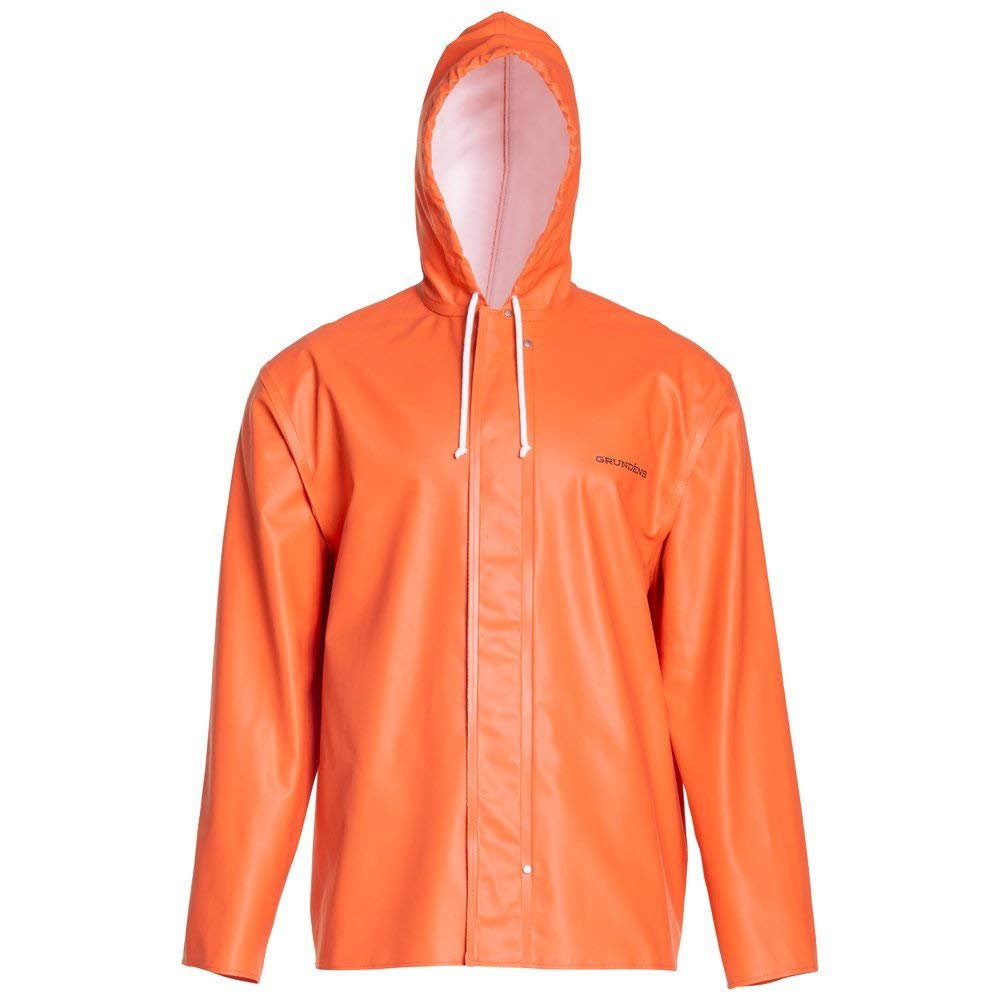 Grundns Men's Clipper 82 Hooded Fishing Jacket, Orange - 3X-Large