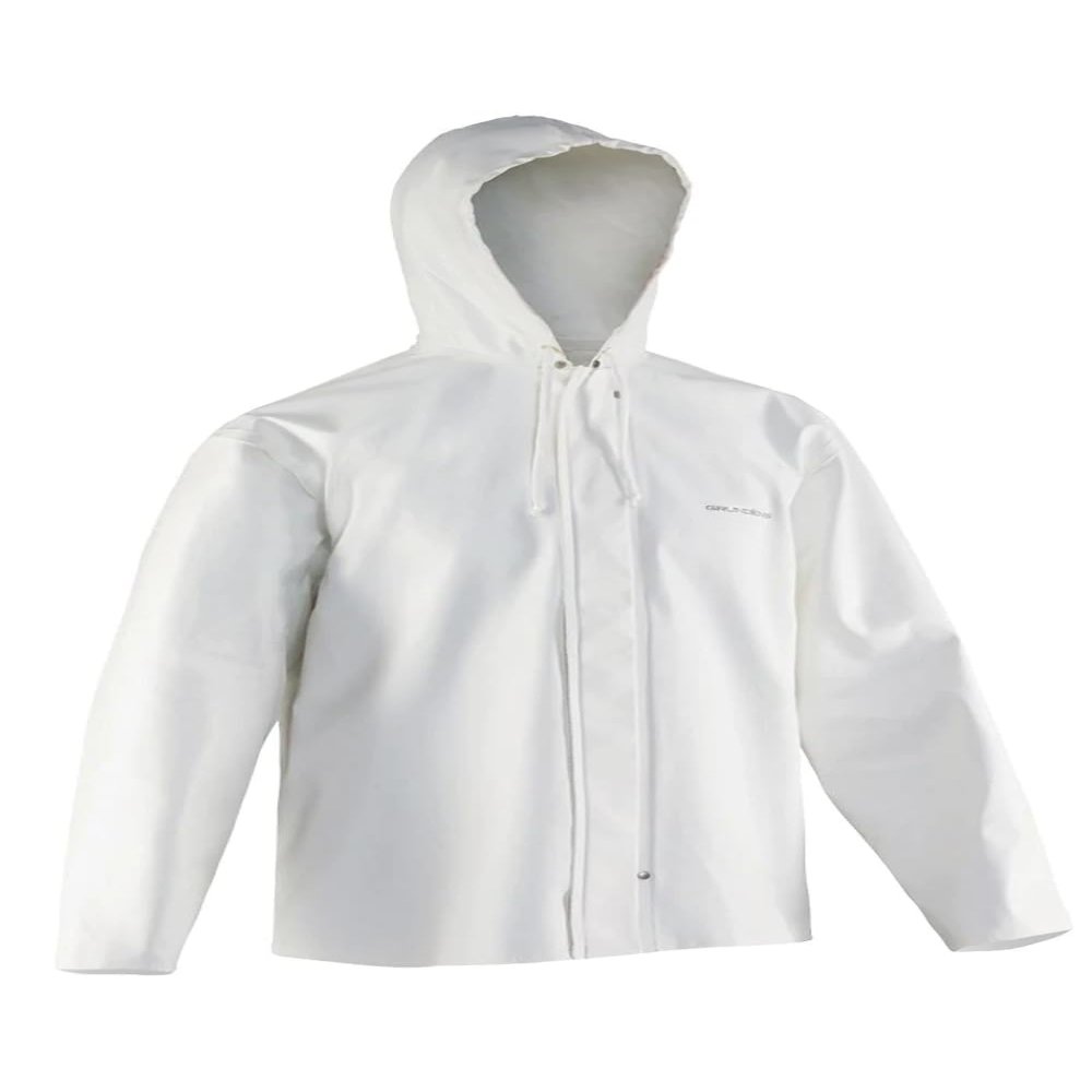 Grundns Men's Clipper 82 Hooded Fishing Jacket, White - X-Large