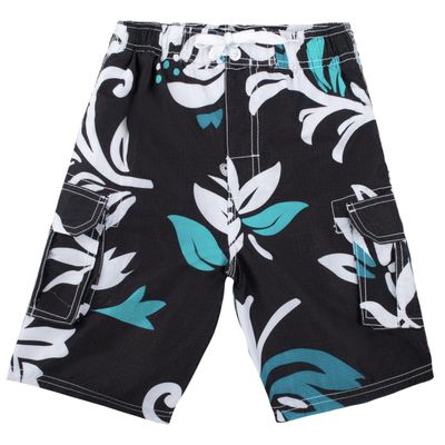 Kanu Surf Big Boys Oahu Quick Dry Beach Swim Trunk, Oahu Black, X-Large (18/20)