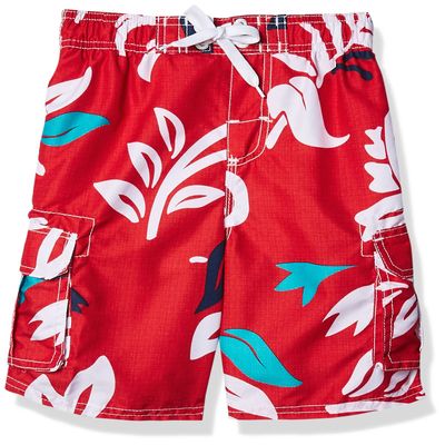 Kanu Surf Big Boys Oahu Quick Dry Beach Swim Trunk, Oahu Red, Medium (10/12)