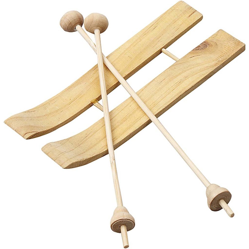 Creativ Ski with Sticks, size 11x3,8 cm, pine, 3 pair