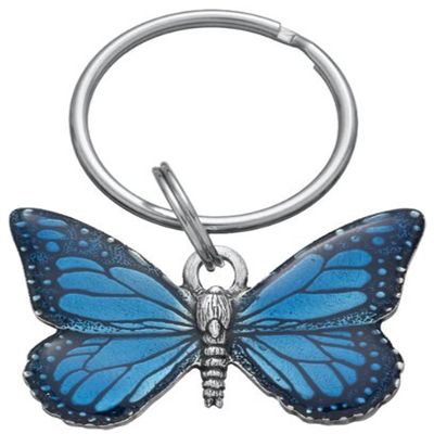 DANFORTH Blue Butterfly Keychain Handcrafted Pewter Butterfly Keychains For Women 2 , Made In USA