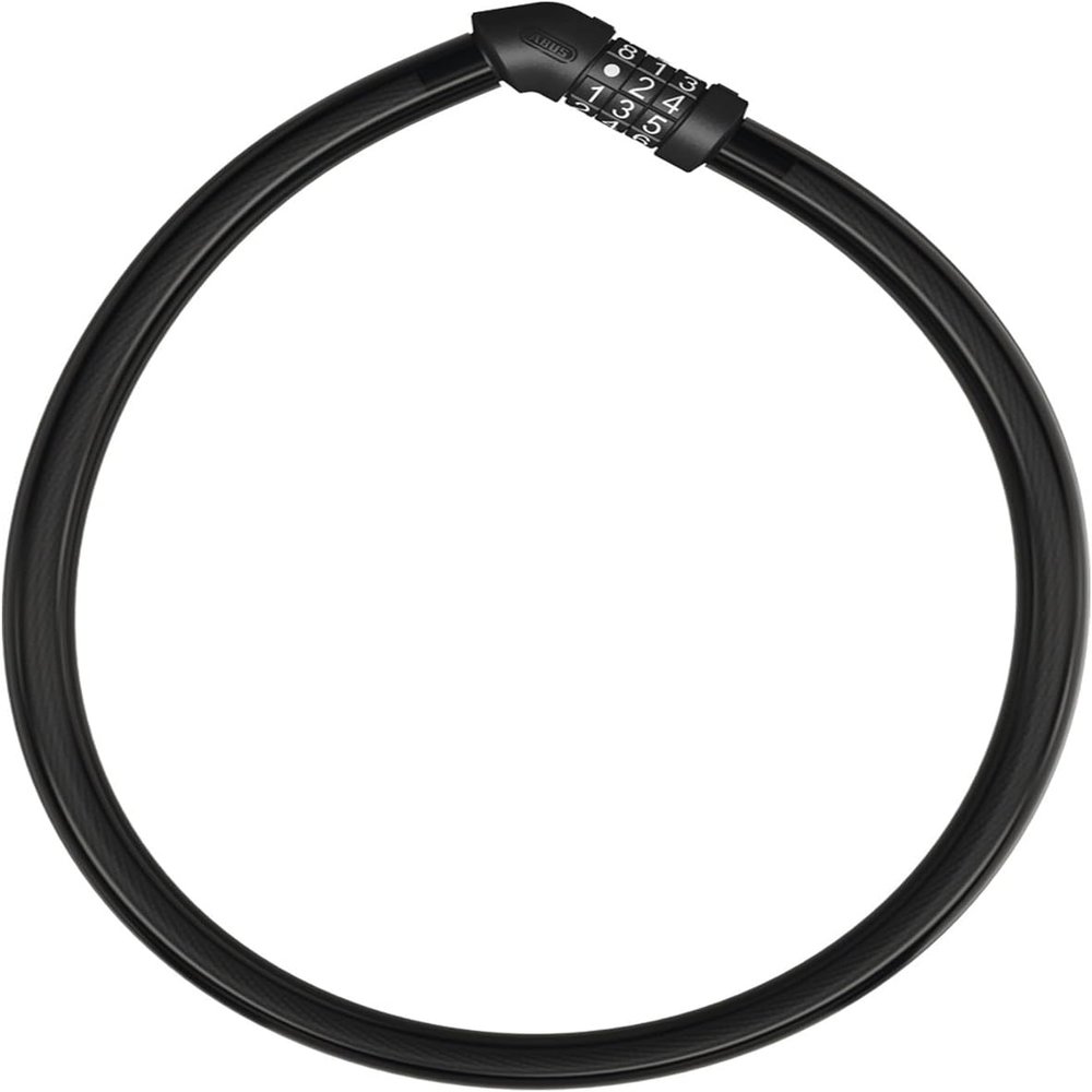 ABUS Cable Lock 4408C - Combination Lock - 65 cm Long Steel Cable with Plastic Coating - ABUS Security Level 2 - Black