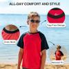 Kanu Surf Boys' Short Sleeve UPF 50+ Rashguard Swim Shirt, Contrast Red, 5T view 3