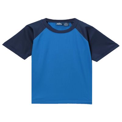 Kanu Surf Boys' Short Sleeve UPF 50+ Rashguard Swim Shirt, Contrast Royal, 2T