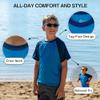 Kanu Surf Boys' Short Sleeve UPF 50+ Rashguard Swim Shirt, Contrast Royal, 2T view 3