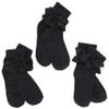 Jefferies Socks Little Girls' Misty Ruffle Turn Cuff Socks (Pack of 3), Charcoal, Toddler, 2143 view 1