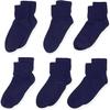 Jefferies Socks Girls 2-6X Seamless Turn Cuff 6 Pair Pack Socks, Navy, Small (JF-SU2200-NAV-S) view 1